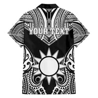 Personalised Taiwan Family Matching Off Shoulder Maxi Dress and Hawaiian Shirt Austronesian Tribal Tattoo Black - Polynesian Pride