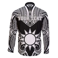 Personalised Taiwan Family Matching Off Shoulder Short Dress and Hawaiian Shirt Austronesian Tribal Tattoo Black - Polynesian Pride