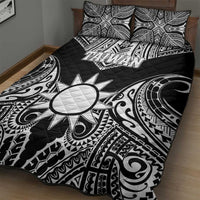 Taiwan Quilt Bed Set Austronesian Tribal Tattoo Black - Polynesian Pride