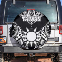 Taiwan Spare Tire Cover Austronesian Tribal Tattoo Black - Polynesian Pride