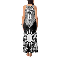 Personalised Taiwan Tank Maxi Dress Austronesian Tribal Tattoo Black - Polynesian Pride