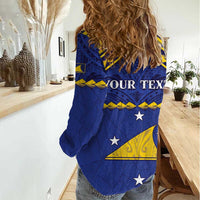 Personalised Tokelau Happy Tokehega Day Women Casual Shirt Polynesian Tribal Tattoo