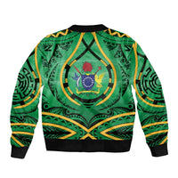 Cook Islands Constitution Day Sleeve Zip Bomber Jacket 60th Anniversary - Polynesian Pride