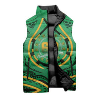 Cook Islands Constitution Day Sleeveless Puffer Jacket 60th Anniversary - Polynesian Pride