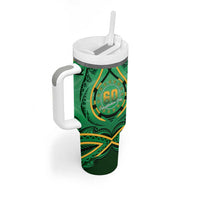 Cook Islands Constitution Day Tumbler With Handle 60th Anniversary - Polynesian Pride
