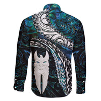 New Zealand Aotearoa Family Matching Puletasi and Hawaiian Shirt Maori Hei Rehua Paua Shell Glitter Green LT05 - Polynesian Pride