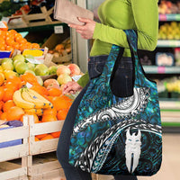 New Zealand Aotearoa Grocery Bag Maori Hei Rehua Paua Shell Glitter Green