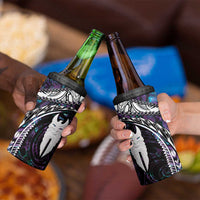 New Zealand Aotearoa 4 in 1 Can Cooler Tumbler Maori Hei Rehua Paua Shell Glitter Purple