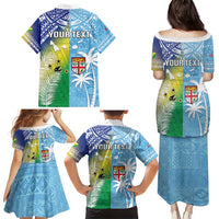 Personalised Happy Malampa Fiji Day Family Matching Puletasi and Hawaiian Shirt Half Mix Style LT05 - Polynesian Pride