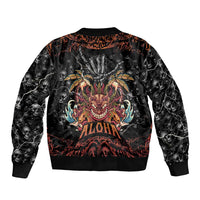 Aloha Halloween Bomber Jacket Horror Tiki Heavy Metal Style - Polynesian Pride