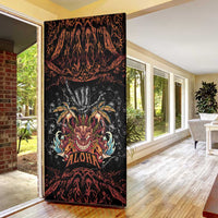 Aloha Halloween Door Cover Horror Tiki Heavy Metal Style - Polynesian Pride