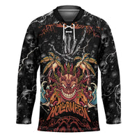 Aloha Halloween Hockey Jersey Horror Tiki Heavy Metal Style - Polynesian Pride