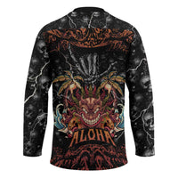 Aloha Halloween Hockey Jersey Horror Tiki Heavy Metal Style - Polynesian Pride