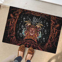 Aloha Halloween Rubber Doormat Horror Tiki Heavy Metal Style - Polynesian Pride