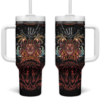 Aloha Halloween Tumbler With Handle Horror Tiki Heavy Metal Style - Polynesian Pride