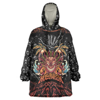 Aloha Halloween Wearable Blanket Hoodie Horror Tiki Heavy Metal Style - Polynesian Pride