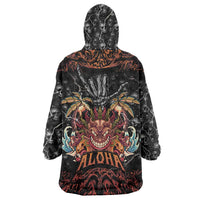 Aloha Halloween Wearable Blanket Hoodie Horror Tiki Heavy Metal Style - Polynesian Pride