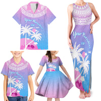 Personalised Fiji Your Paradise Festival Family Matching Tank Maxi Dress and Hawaiian Shirt With Fijian Masi Tapa Pattern LT05 - Polynesian Pride