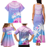 Personalised Fiji Your Paradise Festival Family Matching Tank Maxi Dress and Hawaiian Shirt With Fijian Masi Tapa Pattern LT05 - Polynesian Pride