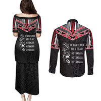 Aotearoa Toitu Te Tiriti Couples Matching Puletasi and Long Sleeve Button Shirt New Zealand Honour The Treaty