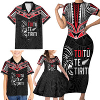 Aotearoa Toitu Te Tiriti Family Matching Short Sleeve Bodycon Dress and Hawaiian Shirt New Zealand Honour The Treaty LT05 - Polynesian Pride