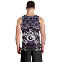 New Zealand Maori Men Tank Top Poutama Pikorua Purple Paua Shell