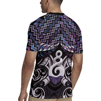 New Zealand Maori Rugby Jersey Poutama Pikorua Purple Paua Shell