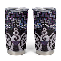 New Zealand Maori Tumbler Cup Poutama Pikorua Purple Paua Shell