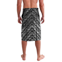 New Zealand Maori Lavalava Poutama Manaia Black Paua Shell