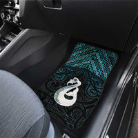 New Zealand Maori Car Mats Poutama Manaia Turquoise Paua Shell