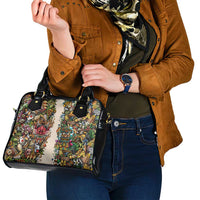 Hawaii And Japan Shoulder Handbag Tiki With Oni Mask - Polynesian Pride
