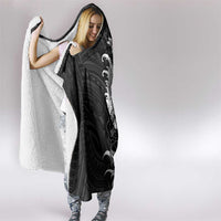 Hawaiian And Japanese Culture Hooded Blanket Irezumi Dragon With Polynesian Pattern Black - Polynesian Pride