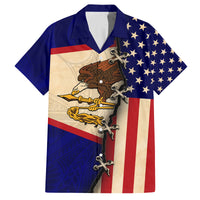 American Samoa Flag Day Family Matching Summer Maxi Dress and Hawaiian Shirt Polynesian Tribal Pattern LT05 Dad's Shirt - Short Sleeve Blue - Polynesian Pride