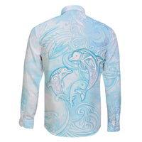 Polynesia Dolphins Under The Sea Family Matching Off Shoulder Long Sleeve Dress and Hawaiian Shirt Simple Style LT05 - Polynesian Pride