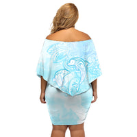 Polynesia Dolphins Under The Sea Off Shoulder Short Dress Simple Style LT05 - Polynesian Pride