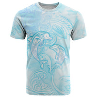 Polynesia Dolphins Under The Sea T Shirt Simple Style LT05 Baby Blue - Polynesian Pride
