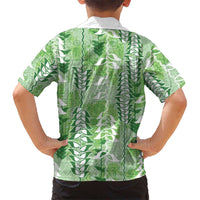Green Hawaii Tapa Pattern Family Matching Summer Maxi Dress and Hawaiian Shirt With Heliconia Vintage Style LT05 - Polynesian Pride