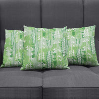 Green Hawaii Tapa Pattern Pillow Cover With Heliconia Vintage Style