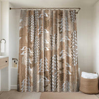 Beige Hawaii Tapa Pattern Bathroom Set With Heliconia Vintage Style