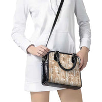 Beige Hawaii Tapa Pattern Shoulder Handbag With Heliconia Vintage Style