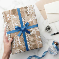 Beige Hawaii Tapa Pattern Wrapping Paper With Heliconia Vintage Style
