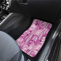 Magenta Hawaii Tapa Pattern Car Mats With Heliconia Vintage Style