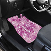 Magenta Hawaii Tapa Pattern Car Mats With Heliconia Vintage Style