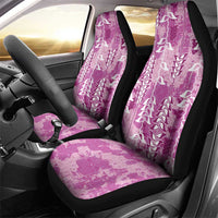 Magenta Hawaii Tapa Pattern Car Seat Cover With Heliconia Vintage Style