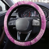 Magenta Hawaii Tapa Pattern Steering Wheel Cover With Heliconia Vintage Style