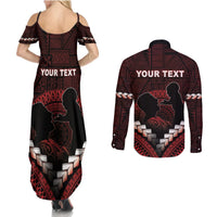 Personalised Tonga Happy Father's Day Couples Matching Summer Maxi Dress and Long Sleeve Button Shirt Ofa Lahi Atu Dad Polynesian Tribal LT05 - Polynesian Pride