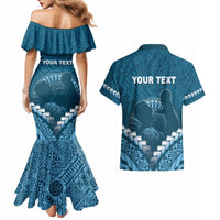 Personalised Fiji Happy Father's Day Couples Matching Mermaid Dress and Hawaiian Shirt Au Lomani Iko Dad Polynesian Tribal LT05 - Polynesian Pride