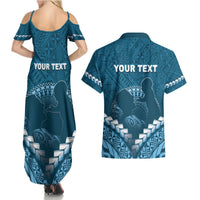 Personalised Fiji Happy Father's Day Couples Matching Summer Maxi Dress and Hawaiian Shirt Au Lomani Iko Dad Polynesian Tribal LT05 - Polynesian Pride