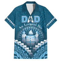 Personalised Fiji Happy Father's Day Family Matching Long Sleeve Bodycon Dress and Hawaiian Shirt Au Lomani Iko Dad Polynesian Tribal