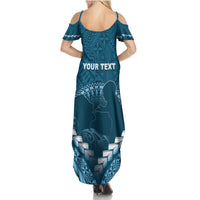 Personalised Fiji Happy Father's Day Summer Maxi Dress Au Lomani Iko Dad Polynesian Tribal LT05 - Polynesian Pride